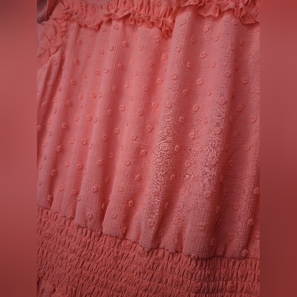 CeCe Clip Dot Flutter Sleeve Midi Dress Size NWT Size Small - Picture 4 of 5